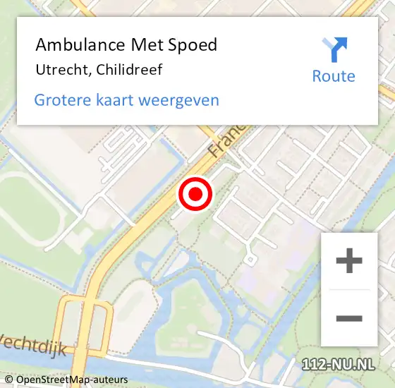 Locatie op kaart van de 112 melding: Ambulance Met Spoed Naar Utrecht, Chilidreef op 18 april 2014 13:39