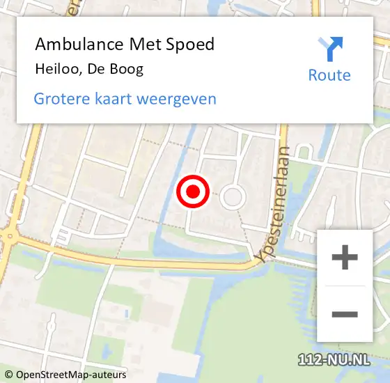 Locatie op kaart van de 112 melding: Ambulance Met Spoed Naar Heiloo, De Boog op 2 november 2019 09:10