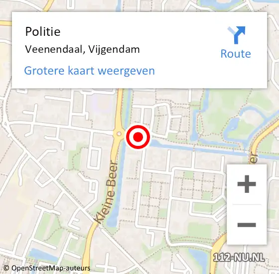 Locatie op kaart van de 112 melding: Politie Veenendaal, Vijgendam op 2 november 2019 09:26
