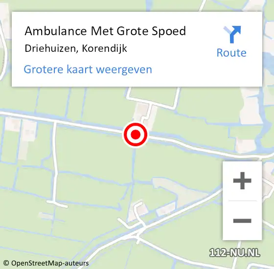 Locatie op kaart van de 112 melding: Ambulance Met Grote Spoed Naar Driehuizen, Korendijk op 2 november 2019 09:27