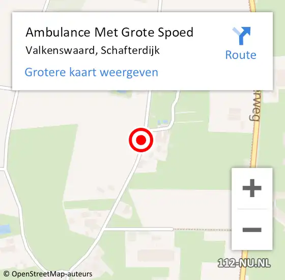 Locatie op kaart van de 112 melding: Ambulance Met Grote Spoed Naar Valkenswaard, Schafterdijk op 2 november 2019 10:54