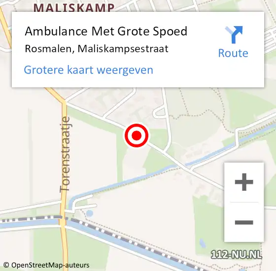 Locatie op kaart van de 112 melding: Ambulance Met Grote Spoed Naar Rosmalen, Maliskampsestraat op 2 november 2019 16:11