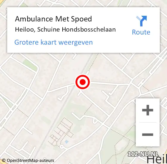 Locatie op kaart van de 112 melding: Ambulance Met Spoed Naar Heiloo, Schuine Hondsbosschelaan op 2 november 2019 16:33