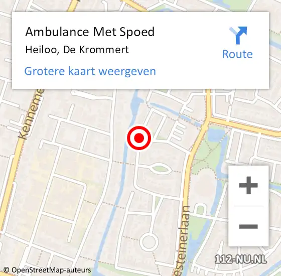 Locatie op kaart van de 112 melding: Ambulance Met Spoed Naar Heiloo, De Krommert op 2 november 2019 16:39