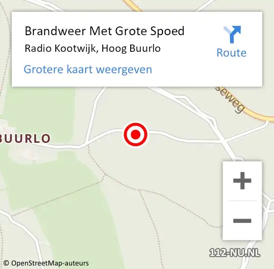Locatie op kaart van de 112 melding: Brandweer Met Grote Spoed Naar Radio Kootwijk, Hoog Buurlo op 3 november 2019 01:11