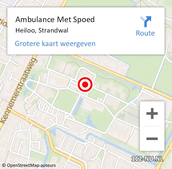 Locatie op kaart van de 112 melding: Ambulance Met Spoed Naar Heiloo, Strandwal op 3 november 2019 03:17