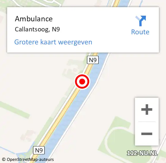 Locatie op kaart van de 112 melding: Ambulance Callantsoog, N9 op 3 november 2019 10:57