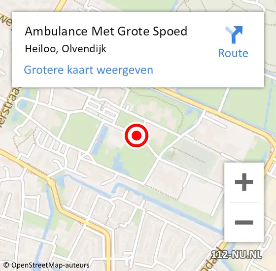 Locatie op kaart van de 112 melding: Ambulance Met Grote Spoed Naar Heiloo, Olvendijk op 3 november 2019 12:26