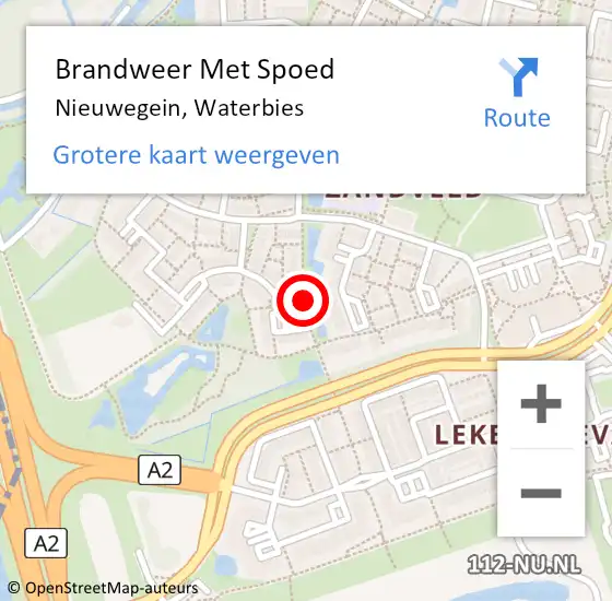 Locatie op kaart van de 112 melding: Brandweer Met Spoed Naar Nieuwegein, Waterbies op 3 november 2019 20:41