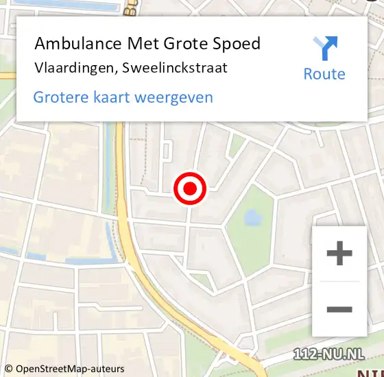 Locatie op kaart van de 112 melding: Ambulance Met Grote Spoed Naar Vlaardingen, Sweelinckstraat op 4 november 2019 05:24