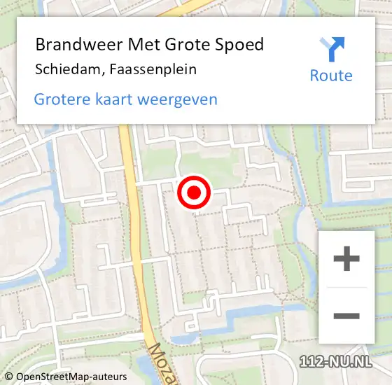 Locatie op kaart van de 112 melding: Brandweer Met Grote Spoed Naar Schiedam, Faassenplein op 4 november 2019 11:00