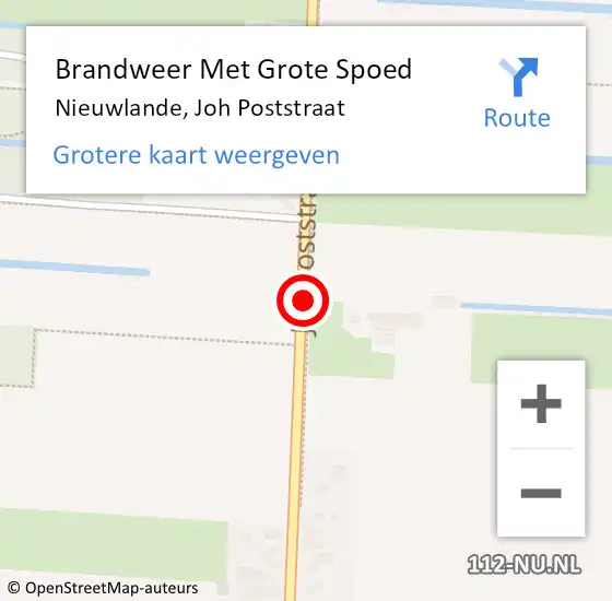 Locatie op kaart van de 112 melding: Brandweer Met Grote Spoed Naar Nieuwlande, Joh Poststraat op 4 november 2019 15:14