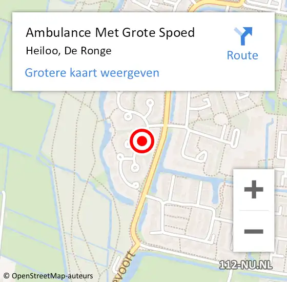 Locatie op kaart van de 112 melding: Ambulance Met Grote Spoed Naar Heiloo, De Ronge op 5 november 2019 17:47