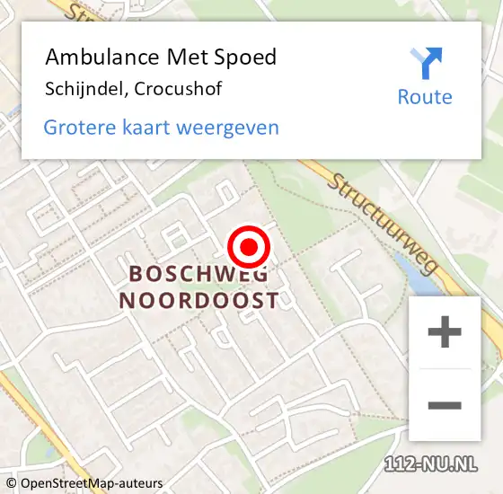 Locatie op kaart van de 112 melding: Ambulance Met Spoed Naar Schijndel, Crocushof op 5 november 2019 21:08