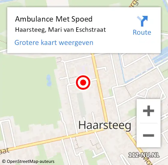 Locatie op kaart van de 112 melding: Ambulance Met Spoed Naar Haarsteeg, Mari van Eschstraat op 6 november 2019 07:45