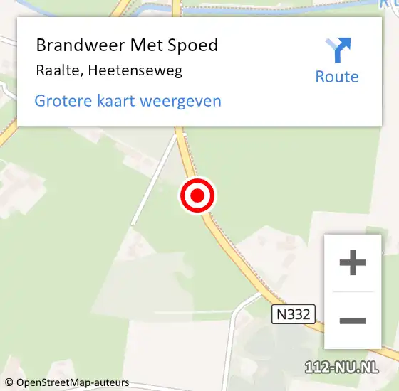 Locatie op kaart van de 112 melding: Brandweer Met Spoed Naar Raalte, Heetenseweg op 6 november 2019 08:22