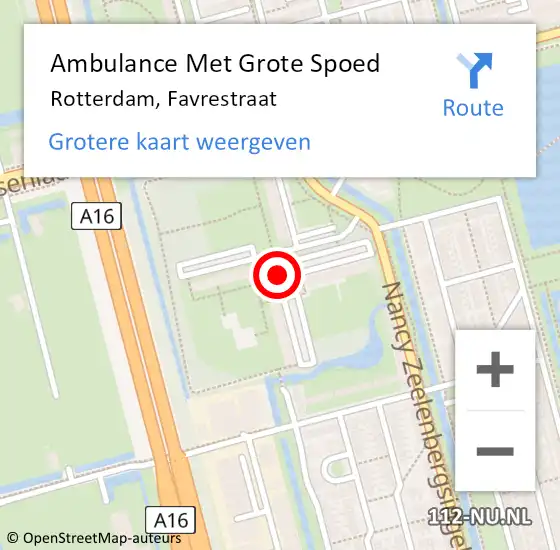 Locatie op kaart van de 112 melding: Ambulance Met Grote Spoed Naar Rotterdam, Vinckenbrinckstraat op 6 november 2019 12:11