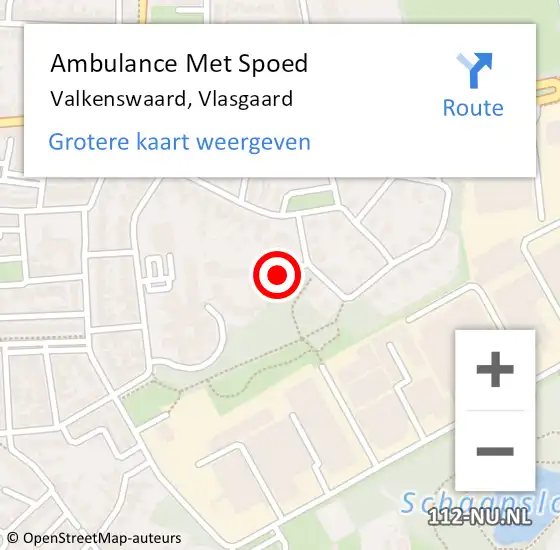 Locatie op kaart van de 112 melding: Ambulance Met Spoed Naar Valkenswaard, Vlasgaard op 6 november 2019 12:41