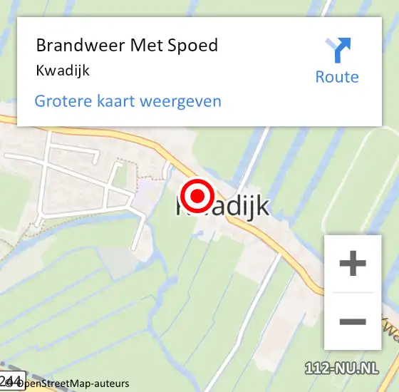 Locatie op kaart van de 112 melding: Brandweer Met Spoed Naar Kwadijk op 6 november 2019 14:55