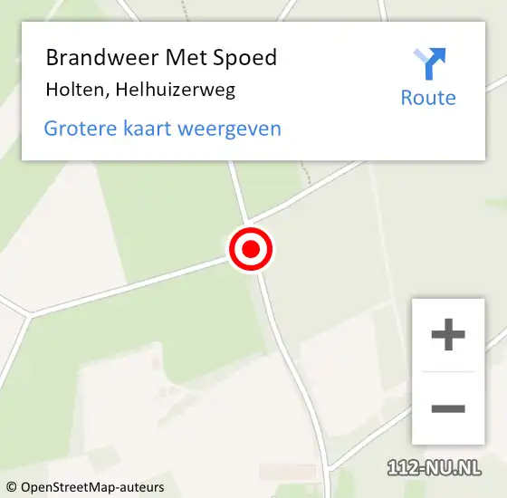 Locatie op kaart van de 112 melding: Brandweer Met Spoed Naar Holten, Helhuizerweg op 6 november 2019 15:32
