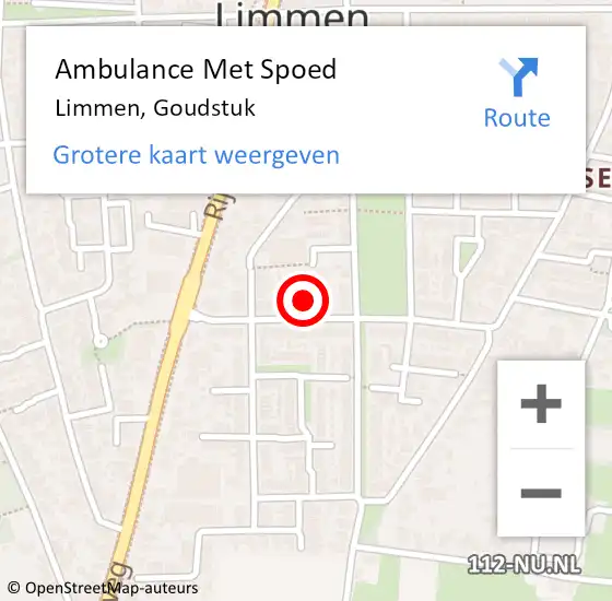 Locatie op kaart van de 112 melding: Ambulance Met Spoed Naar Limmen, Goudstuk op 7 november 2019 17:06