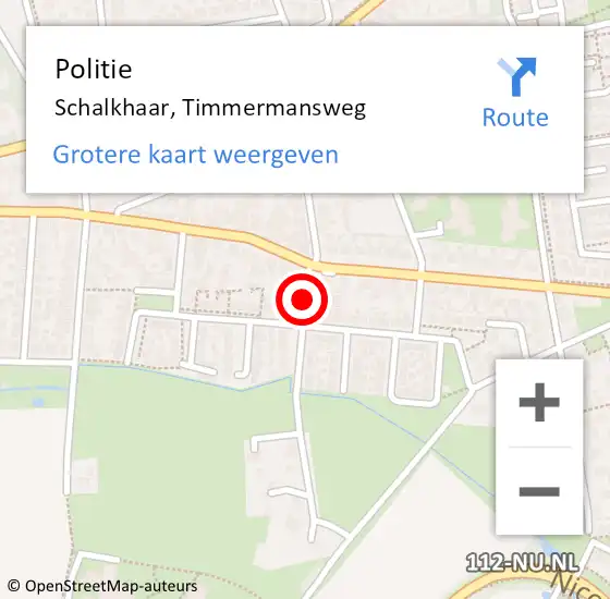 Locatie op kaart van de 112 melding: Politie Schalkhaar, Timmermansweg op 7 november 2019 18:59
