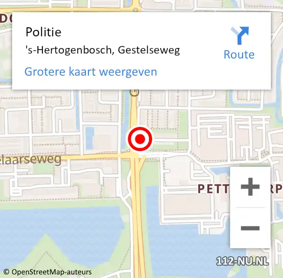 Locatie op kaart van de 112 melding: Politie 's-Hertogenbosch, Gestelseweg op 8 november 2019 13:50