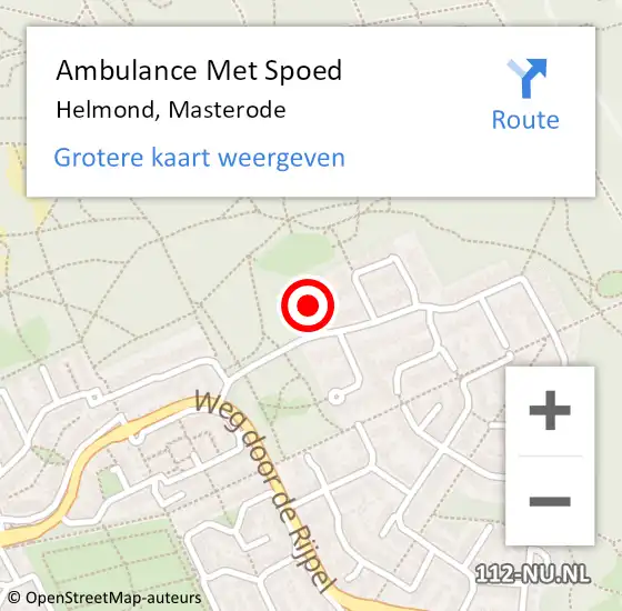 Locatie op kaart van de 112 melding: Ambulance Met Spoed Naar Helmond, Masterode op 8 november 2019 16:39