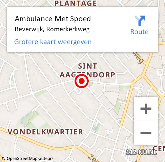 Locatie op kaart van de 112 melding: Ambulance Met Spoed Naar Beverwijk, Romerkerkweg op 8 november 2019 17:09