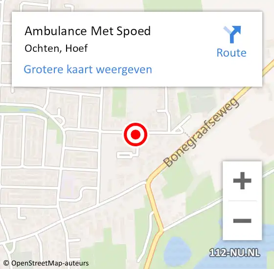 Locatie op kaart van de 112 melding: Ambulance Met Spoed Naar Ochten, Hoef op 8 november 2019 18:20