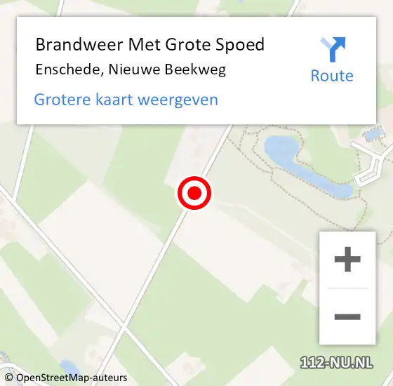 Locatie op kaart van de 112 melding: Brandweer Met Grote Spoed Naar Enschede, Nieuwe Beekweg op 8 november 2019 20:44