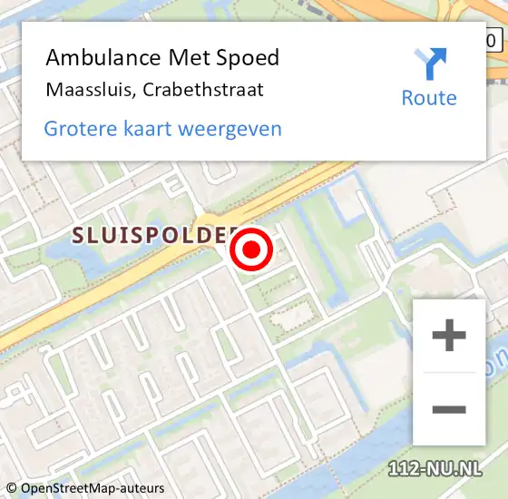 Locatie op kaart van de 112 melding: Ambulance Met Spoed Naar Maassluis, Crabethstraat op 8 november 2019 20:54