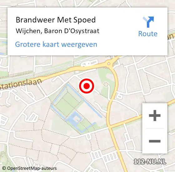 Locatie op kaart van de 112 melding: Brandweer Met Spoed Naar Wijchen, Baron D'Osystraat op 9 november 2019 11:50