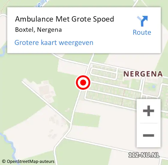Locatie op kaart van de 112 melding: Ambulance Met Grote Spoed Naar Boxtel, Nergena op 9 november 2019 12:32