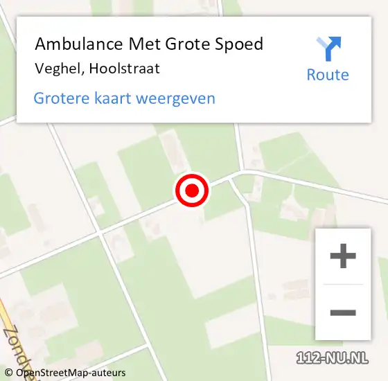 Locatie op kaart van de 112 melding: Ambulance Met Grote Spoed Naar Veghel, Hoolstraat op 9 november 2019 12:47