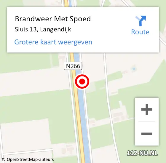 Locatie op kaart van de 112 melding: Brandweer Met Spoed Naar Sluis 13, Langendijk op 9 november 2019 19:11