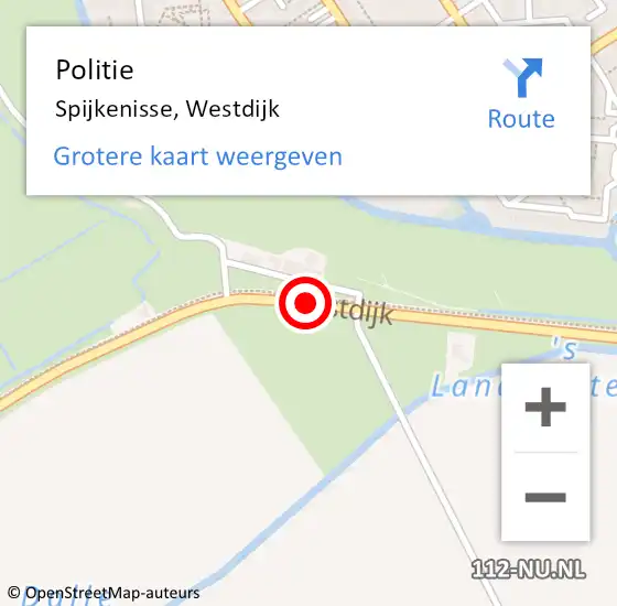 Locatie op kaart van de 112 melding: Politie Spijkenisse, Westdijk op 9 november 2019 19:17
