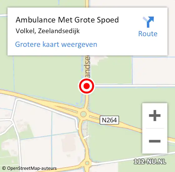 Locatie op kaart van de 112 melding: Ambulance Met Grote Spoed Naar Volkel, Zeelandsedijk op 9 november 2019 22:32