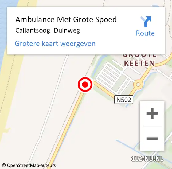 Locatie op kaart van de 112 melding: Ambulance Met Grote Spoed Naar Callantsoog, Duinweg op 10 november 2019 09:36