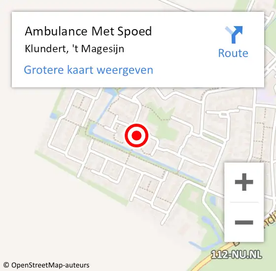 Locatie op kaart van de 112 melding: Ambulance Met Spoed Naar Klundert, 't Magesijn op 10 november 2019 12:08
