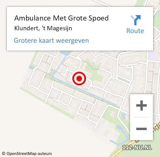 Locatie op kaart van de 112 melding: Ambulance Met Grote Spoed Naar Klundert, 't Magesijn op 10 november 2019 12:10