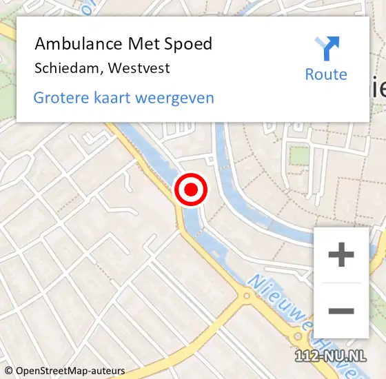 Locatie op kaart van de 112 melding: Ambulance Met Spoed Naar Schiedam, Westvest op 11 november 2019 11:37