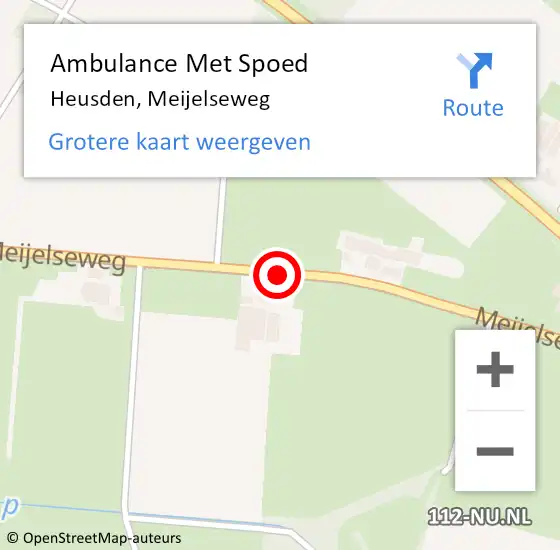 Locatie op kaart van de 112 melding: Ambulance Met Spoed Naar Heusden, Meijelseweg op 11 november 2019 21:51