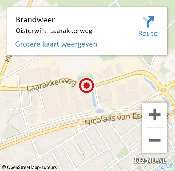 Locatie op kaart van de 112 melding: Brandweer Oisterwijk, Laarakkerweg op 12 november 2019 08:30