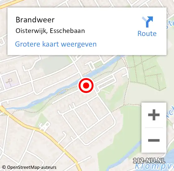 Locatie op kaart van de 112 melding: Brandweer Oisterwijk, Esschebaan op 12 november 2019 09:19