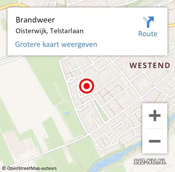 Locatie op kaart van de 112 melding: Brandweer Oisterwijk, Telstarlaan op 12 november 2019 09:46