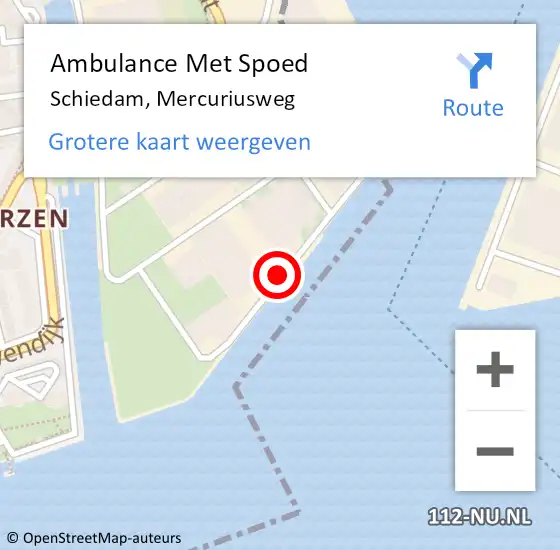 Locatie op kaart van de 112 melding: Ambulance Met Spoed Naar Schiedam, Mercuriusweg op 12 november 2019 10:35