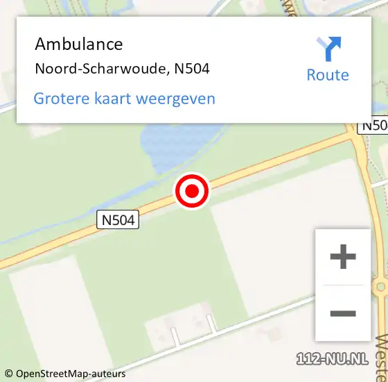 Locatie op kaart van de 112 melding: Ambulance Noord-Scharwoude, N504 op 12 november 2019 17:38