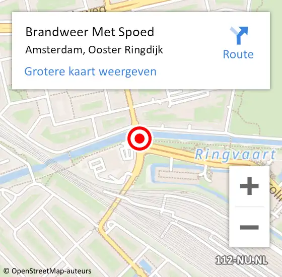 Locatie op kaart van de 112 melding: Brandweer Met Spoed Naar Amsterdam, Ooster Ringdijk op 12 november 2019 18:41
