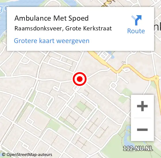 Locatie op kaart van de 112 melding: Ambulance Met Spoed Naar Raamsdonksveer, Grote Kerkstraat op 13 november 2019 04:41
